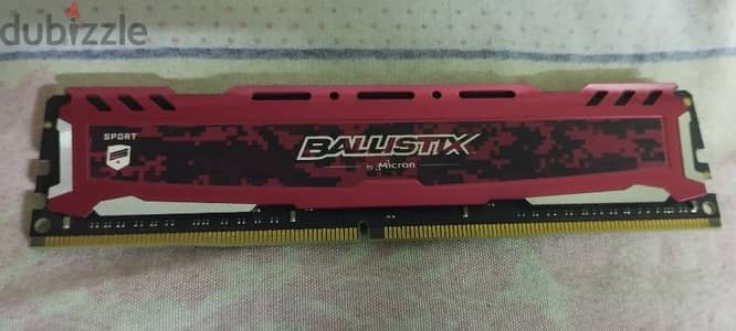 رام Crucial Ballistix 8GB DDR4 2400MHz للبيع بحالة ممتازة