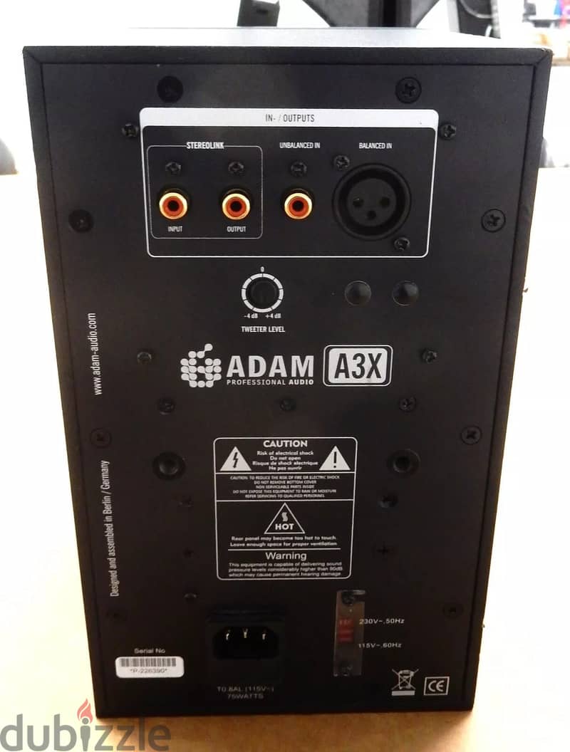 Adam Audio A3x Active Studio Monitor 1