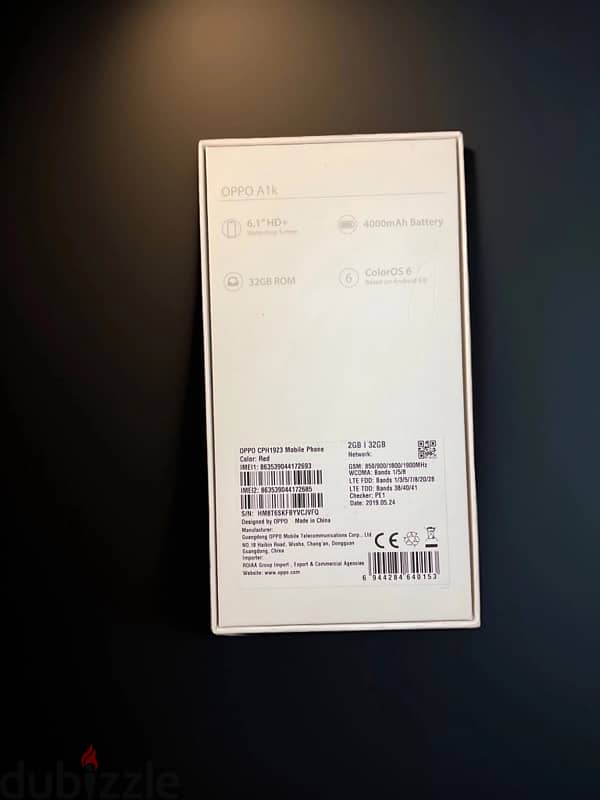 OPPO A1k with the box 6