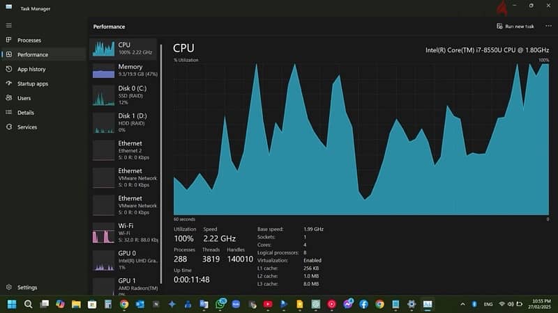 Lenovo ideapad core i7 8G 20GB Ram 10