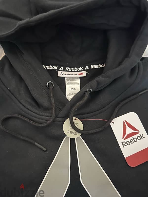 Original Reebok Delta Fleece Hoody Black - Large 1