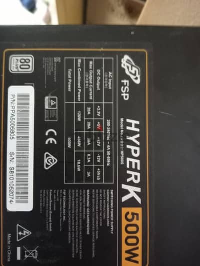 power supply fsp 500w +80plus