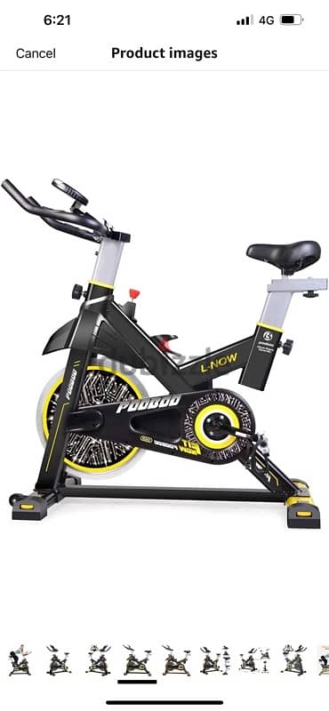 Pooboo D525 Indoor Spinning Bike 150 Kg - Black and Yellow