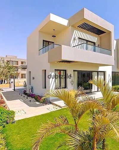 For sale, a standalone villa, 312 m2, with the largest garden in Azha Sokhna, fully finished