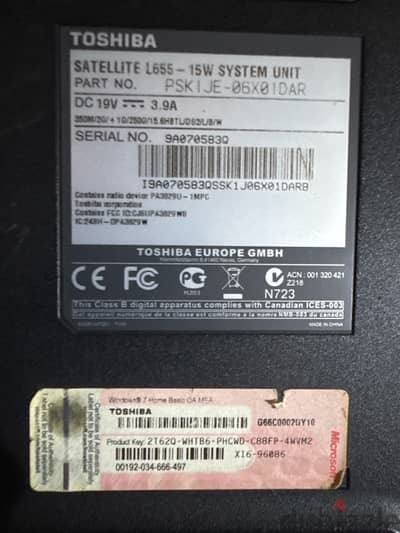 Toshiba Satellite L655-15W ‎