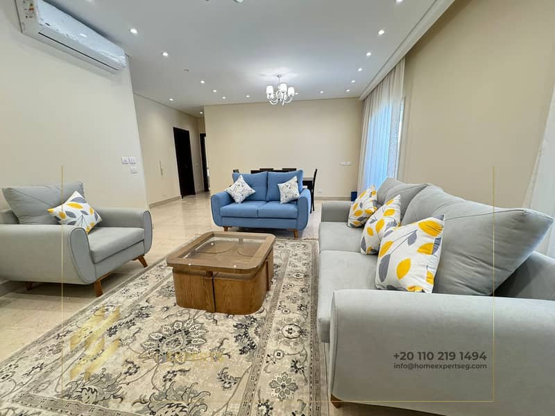 A luxury furnished apartment for rent in 90 Avenue Compound, Fifth Settlement 0