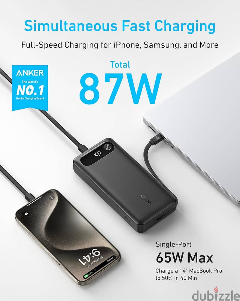 Anker 87w Power bank 20000mah+كونفرتر لتشغيل الراوتر عند انقطاع التيار 9