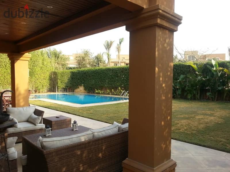 Fully furnished private pool VILLA in Bellagio compound ( 5 bedrooms) beside Rehab City فيلا مستقله ايجار ب كمبوند بيلاجيو أركو مفروشة بحمام سباحة 0