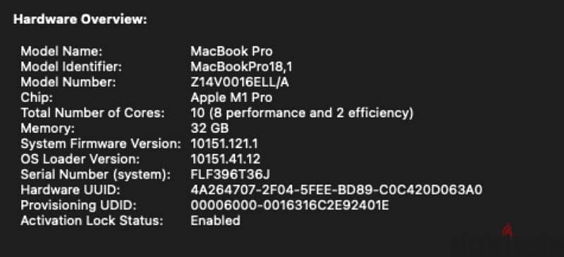 ماكبوك برو ام ١ برو Macbook Pro M1 Pro 7