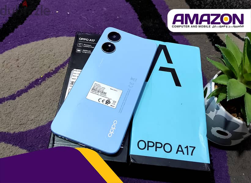 موبايل Oppo A17 بحالة محترمة بالكرتونة والشاحن 1