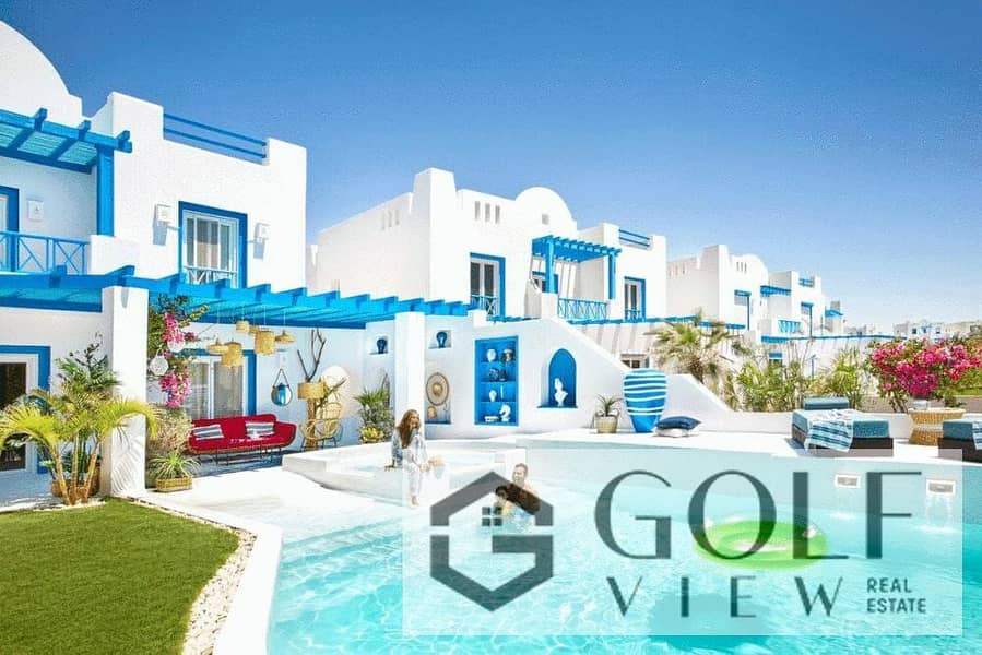 For quick sale stand villa Alon 225m in Mountain View Ras Al Hikma, Baros phase  Distinctive luxin - overlooking the pool directly  - The lowest villa 0