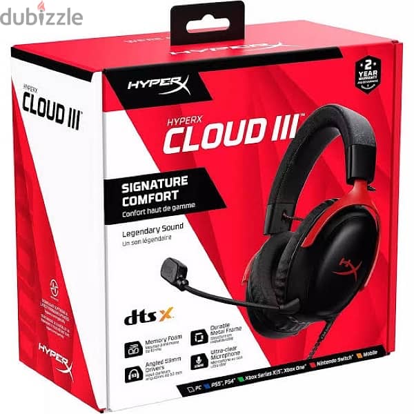 HyperX Cloud III – Wired Gaming Headset, PC, PS5, Xbox Series 1