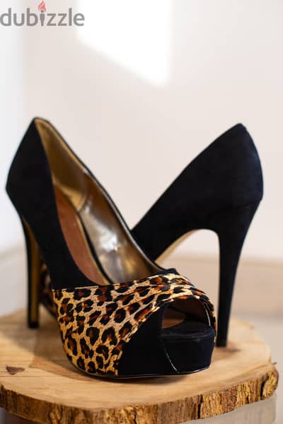 Milano Black heeled Pumps حذاء ميلانو اسود كعب عالي