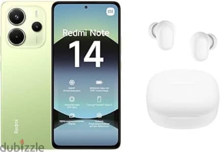 Redmi note 14 lime green + Redmi buds 6 Play ارخص سعر في مصر