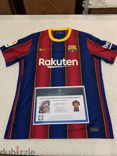 Lionel Messi Official UEFA Champions League Official Back Signed