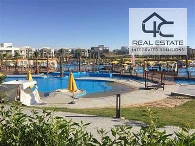 For sale Ready to move chalet with Garden in Amwaj North Coast, sea view, swimming pool and landscape with furniture , appliances and air conditioners