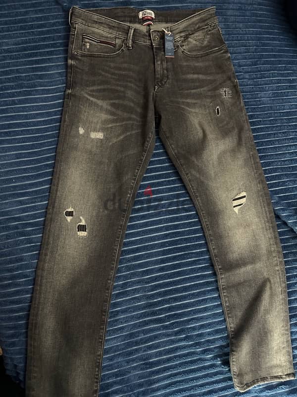 new original tommy hilfiger grey jeans 32 0