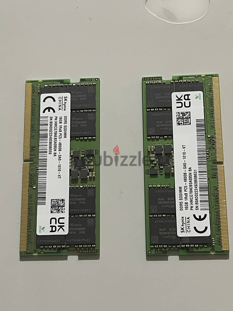 رامات لاب توب DDR5 للبيع – 16GB x 2 total 32 GB –  4800MHz laptop ram 3