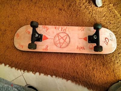 skateboard demonic themed