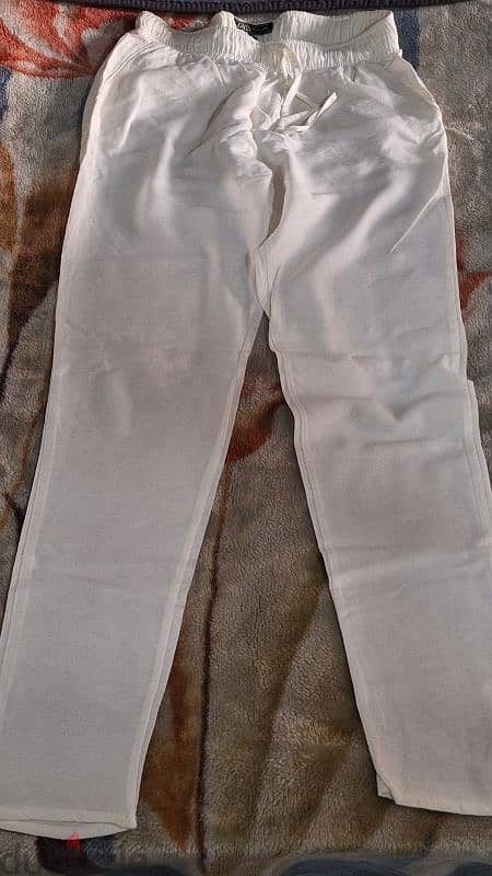 Zara men white summer pants 1