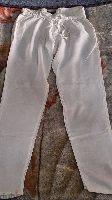 Zara men white summer pants 3