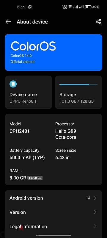 oppo reno 8t