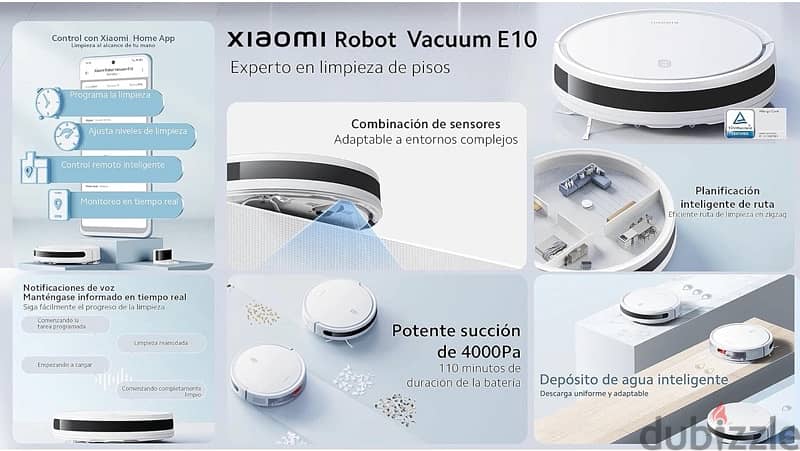 robot vacuum xiaomi E10 مكنسه و ممسحه ذكيه من شاومي 2