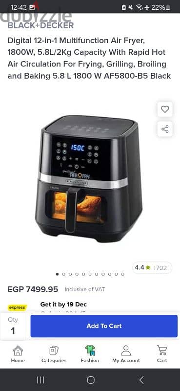 Black Decker air fryer