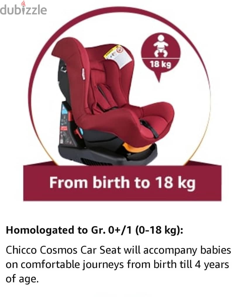 car-seat chicco . . as new كرسي اطفال للسياره ماركه شيكو 6