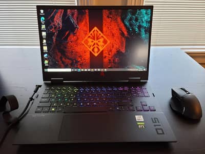 Hp Omen 15 جيل عاشر فئة H بكارت RTX 3060 فعلي 6 جيجا تردد شاشة 300HZ