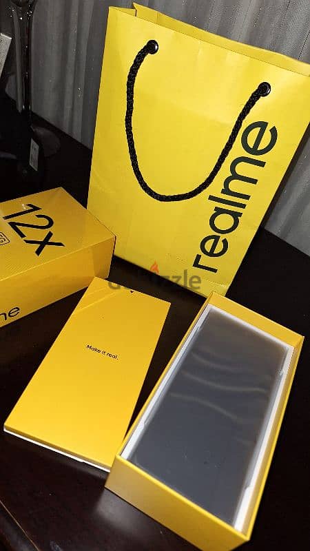 realme 12x new with box , new cover , charger 4