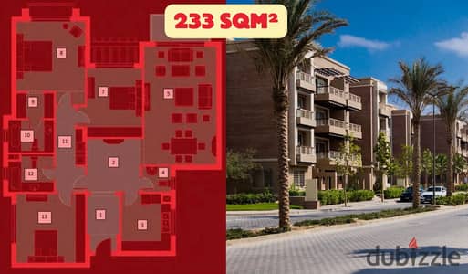 Resale apartment 223 sqm for sale at New Giza - 3 bedrooms prime location.