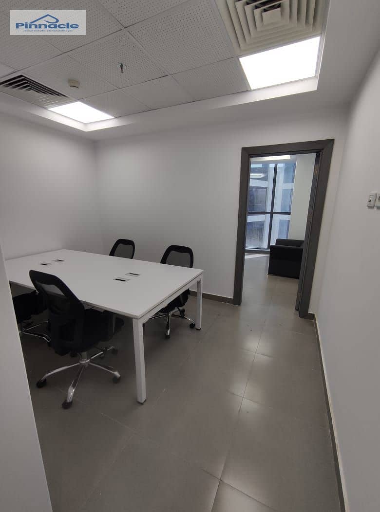 Office for rent in the administrative capital, fully furnished with air conditioners, 64 square meters 0