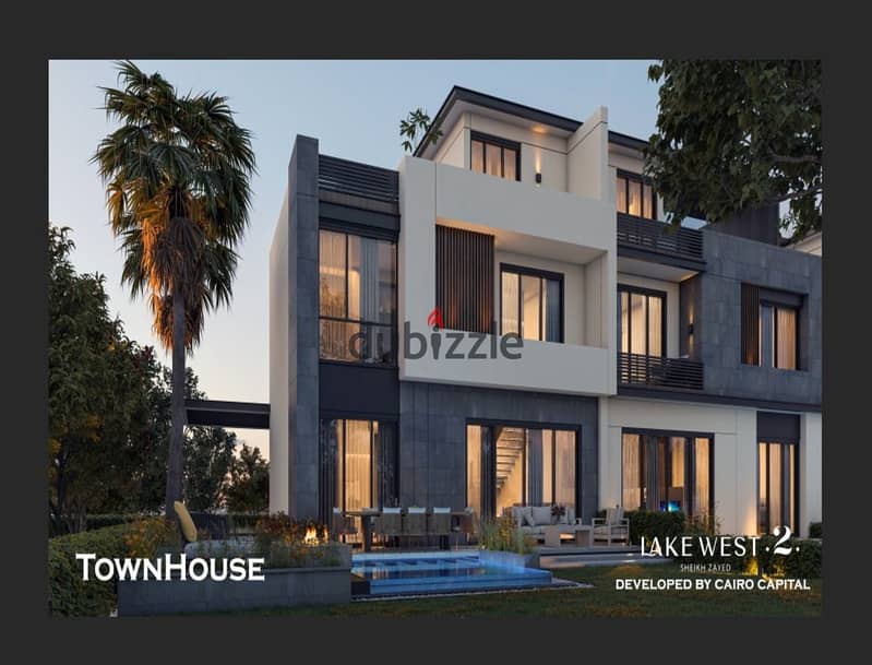 Ready-to-move-in townhouse in the heart of Sheikh Zayed, directly on Dahshour Link Road, in front of BEVERLY HILLS compound. 0