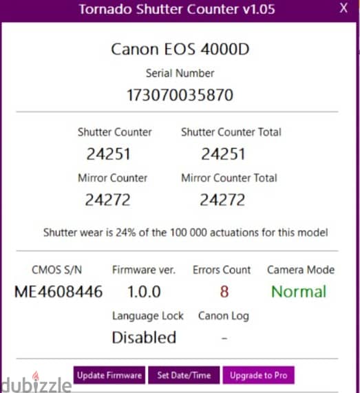 كاميرا كانون 4000D الغنية عن التعريف بحالة ممتازة + عدسة 55-18 6