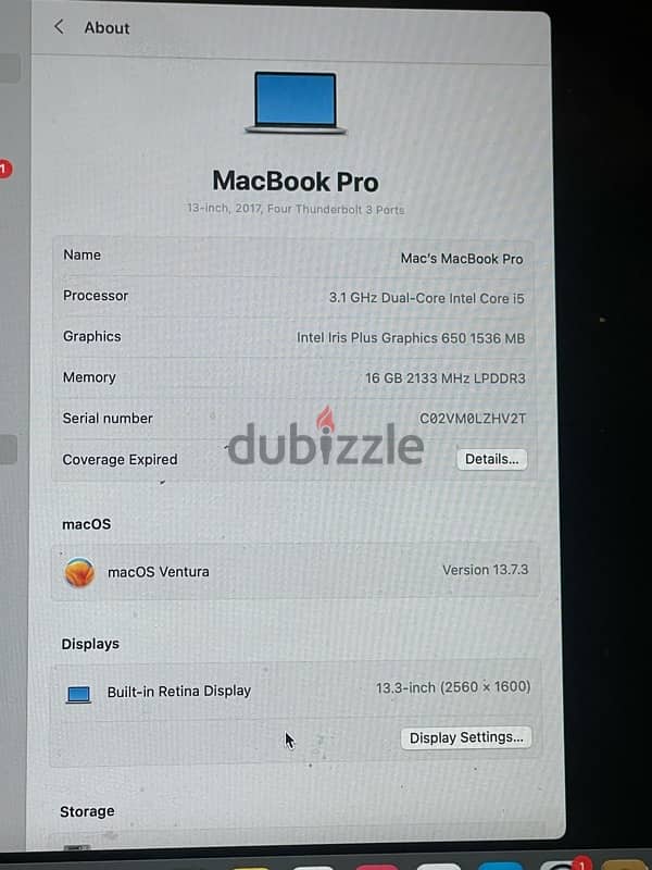 Mac book pro 2017 3