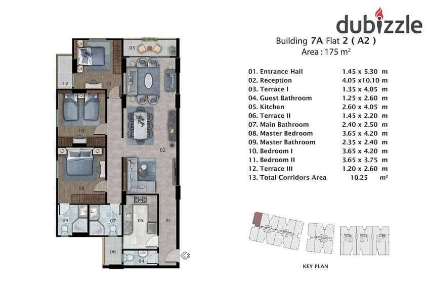 Apartment for sale - Mourouj Smouha Compound - area 175 full meters 0