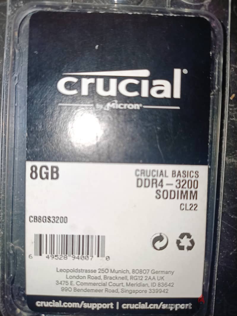 Crucial RAM 8GB DDR4 3200MHz 1