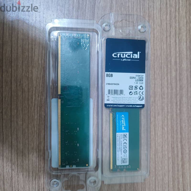 2 رامات Crucial 8GB DDR4 3200MHz بحالة ممتازة!  1