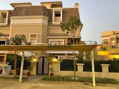 Townhouse Villa 4 bedrooms + garden for sale in Sarai Compound New Cairo with 50% discount