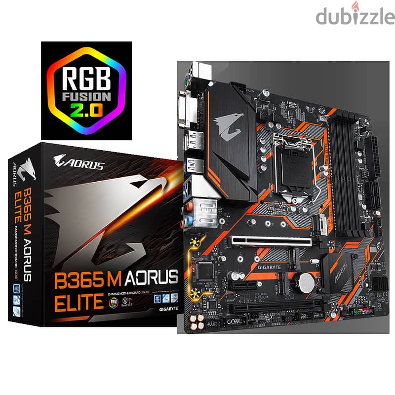 MOTHERBOARD GIGABYTE B365M AOURUS ELITE  PROCCESOR COREI3-9100F 0