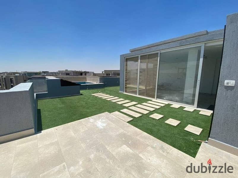 Penthouse 224m + roof 100m for sale in a compound in front of Al-Rehab 0