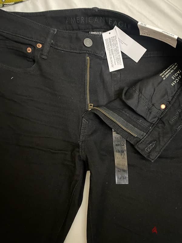 Amercan Eagle Black Slim Straight Jeans- بنطلون امريكان ايجل جينز اسود 2