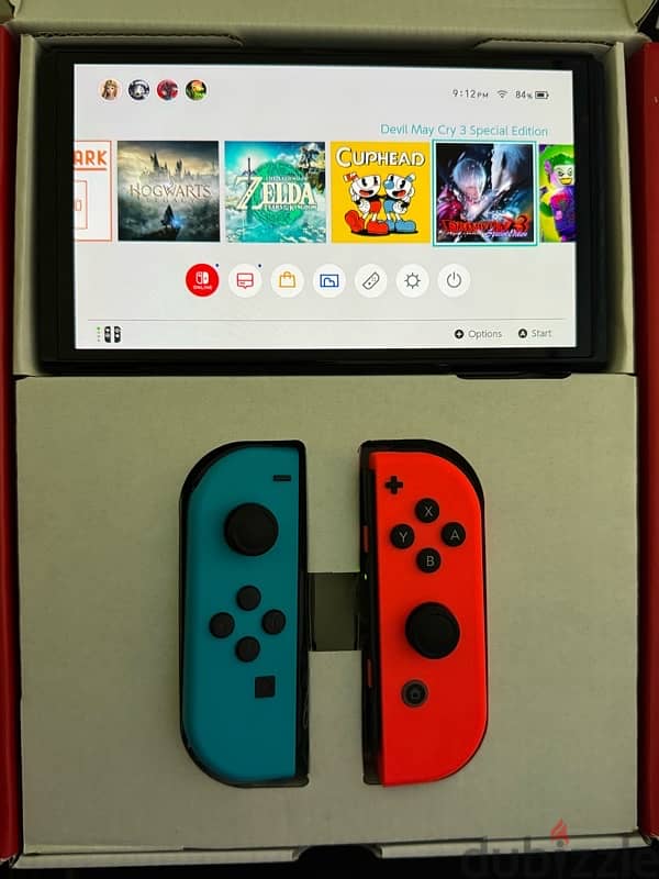 Nintendo Switch (OLED Model) - Neon Red and Blue (UAE Version) 2