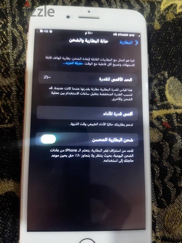 ‏8بلس‏i‏iPhone ‏مساحة 256 بطارية 100 ‏مغير شاشة وبطارية ندف جدًا 1