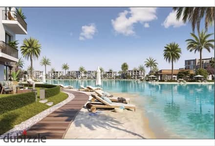 With the lowest down payment, a two-bedroom chalet on the lagoon, to be delivered in 2026, in Kali Coast, North Coast, Ras El Hekma