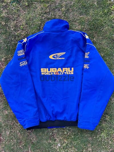 Vintage Subaru World Rally Team Bomber Jacket Signed Racing Mens