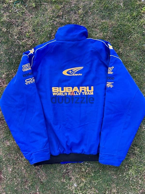 Vintage Subaru World Rally Team Bomber Jacket Signed Racing Mens 0