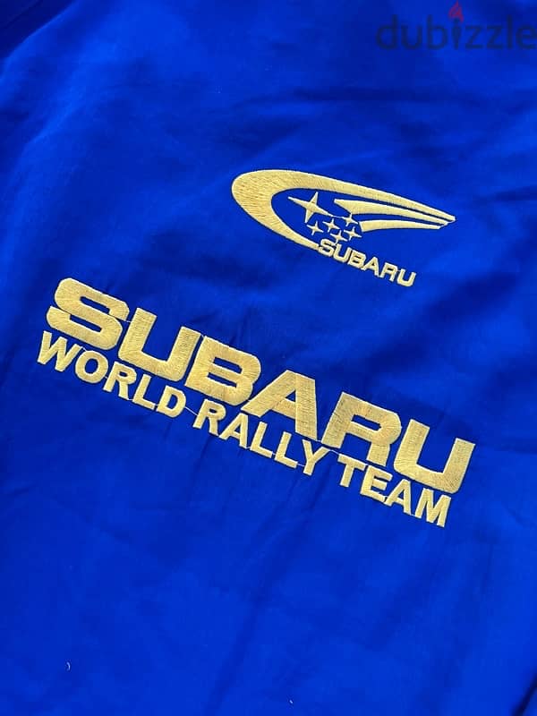 Vintage Subaru World Rally Team Bomber Jacket Signed Racing Mens 2