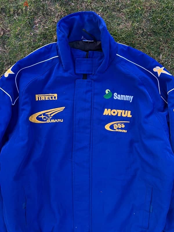 Vintage Subaru World Rally Team Bomber Jacket Signed Racing Mens 3